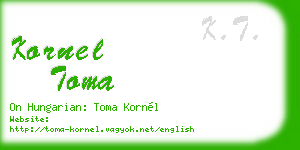 kornel toma business card