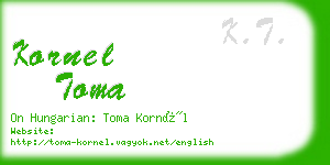kornel toma business card